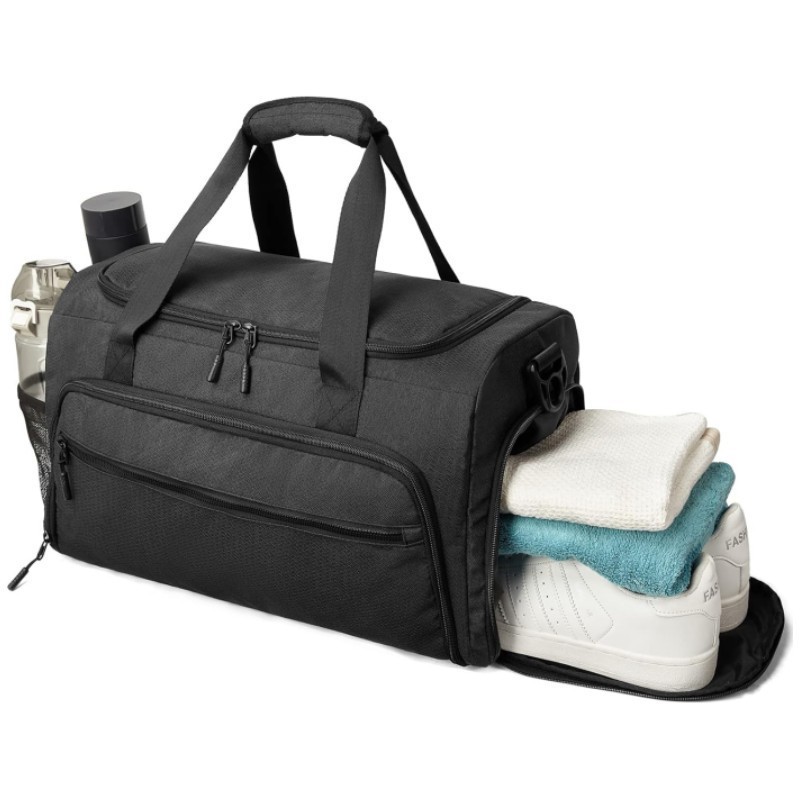 跨境简约男女式旅行袋大容量带鞋仓旅行包可收纳多功能健身运动包